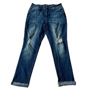 Copper flash Murray stright leg distressed high rise stretch size 8